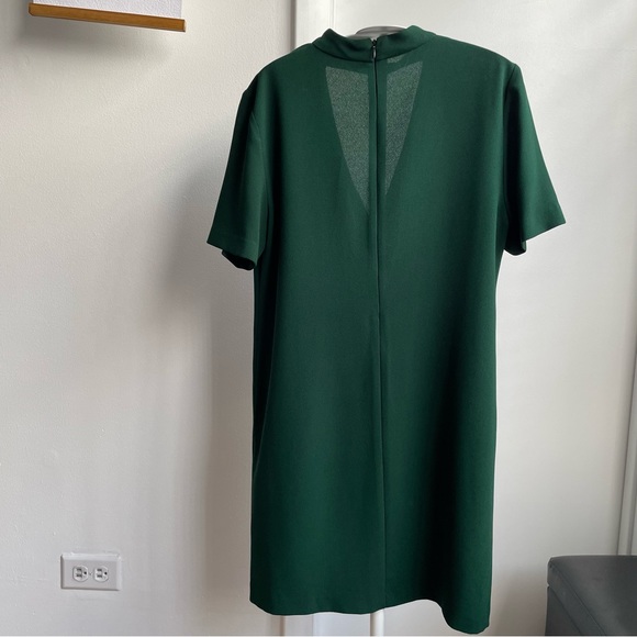 Zara Emerald Green V-Neck Shift Dress - Picture 7 of 10